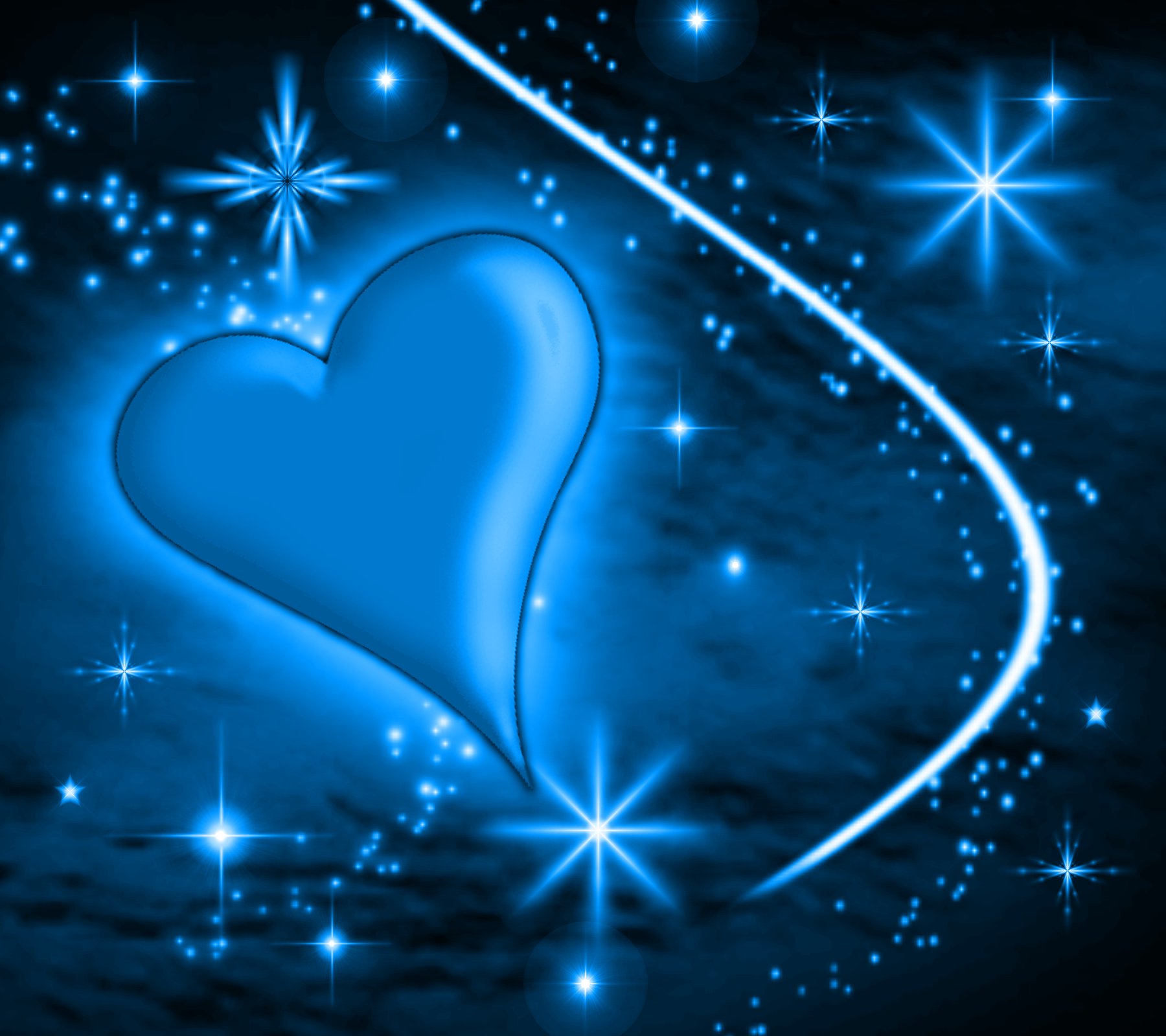 Sky Blue Heart With Plasma Stars Background 1800x1600 Background Image ...